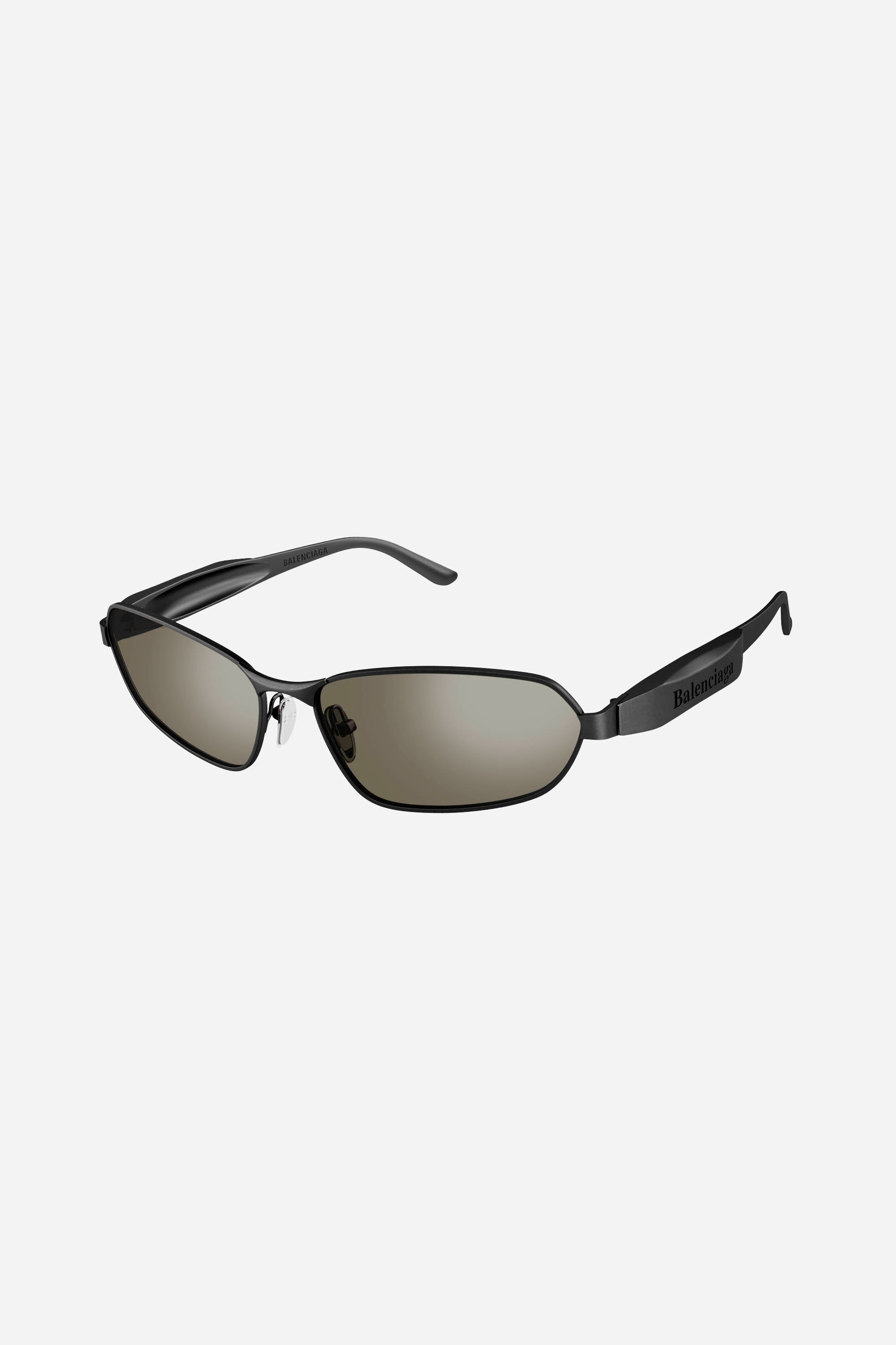 Unisex grey metallic Balenciaga sunglasses